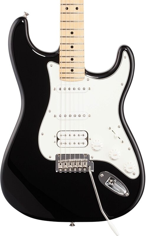 Fender Player Stratocaster HSS Electric Guitar (Maple Fingerboard), Black, Body Straight Front