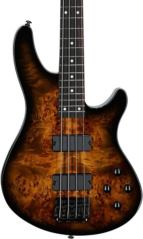 Schecter C-4 Standard Electric Bass, Tobacco Burl, Body Straight Front