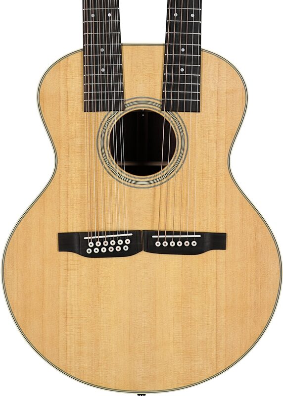 Martin Grand J-28E Double-Neck Acoustic-Electric Guitar, Natural, Body Straight Front