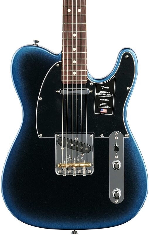 Fender American Pro II Telecaster Electric Guitar, Rosewood Fingerboard (with Case), Dark Night, Body Straight Front