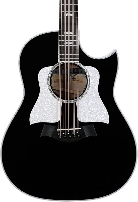 Taylor 657ce Bajo Quinto Grand Pacific Acoustic-Electric Guitar, 10-String (with Case), Black, Body Straight Front