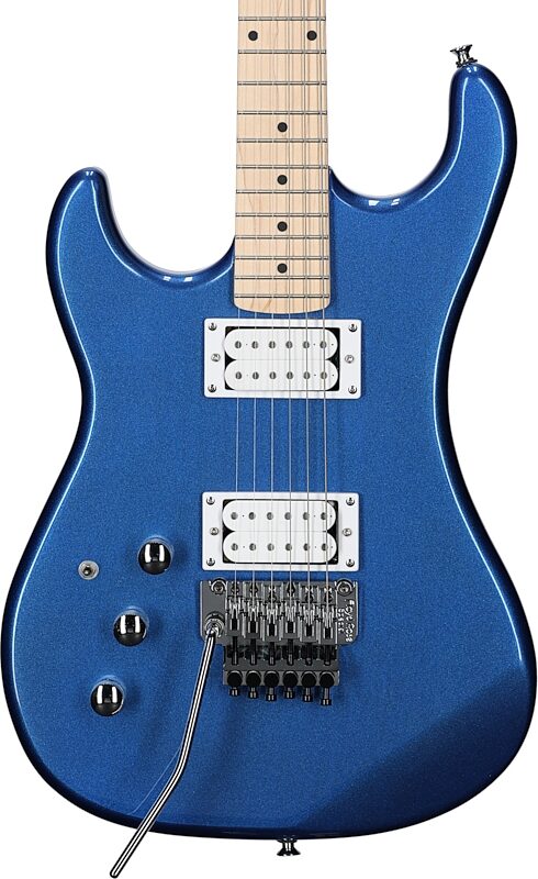 Kramer Pacer Classic Electric Guitar with Floyd Rose, Left-Handed, Radio Blue Metal, Body Straight Front