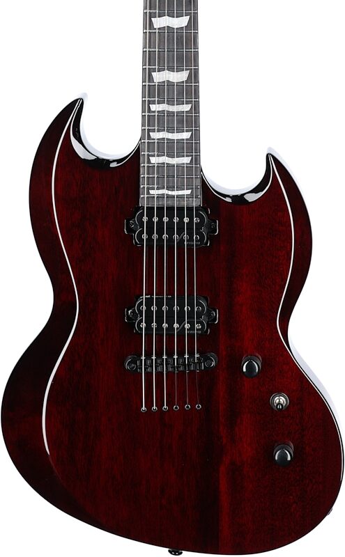 ESP LTD Viper 1000M Electric Guitar, See Thru Black Cherry, Body Straight Front
