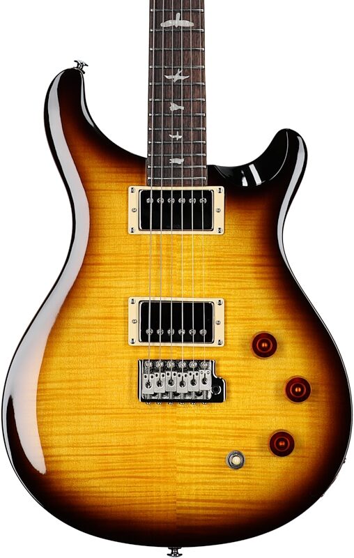 PRS Paul Reed Smith SE DGT Birds McCarty Electric Guitar (with Gig Bag), Tobacco Sunburst, Body Straight Front