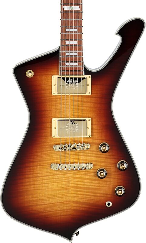 Ibanez IC420FM Iceman Electric Guitar (with Gig Bag), Violin Sunburst, Body Straight Front
