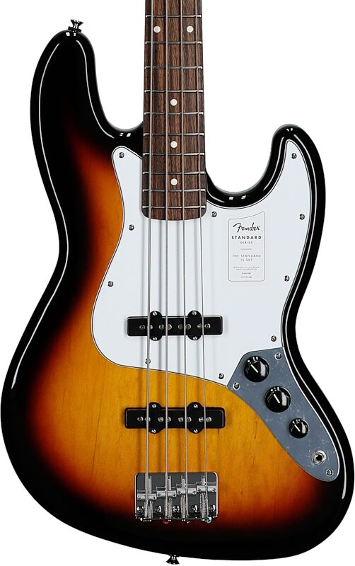 Fender Standard Jazz Bass Guitar, Laurel Fingerboard, 3-Color Sunburst, Body Straight Front