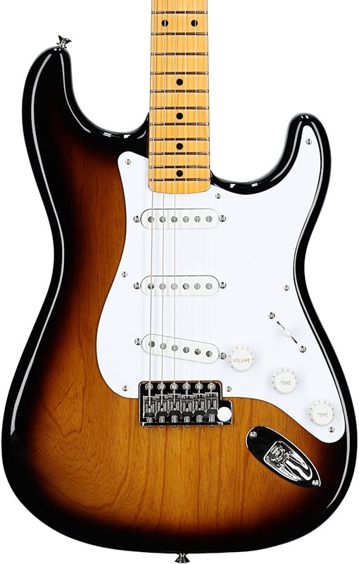 Fender 70th Anniversary American Vintage II 1954 Stratocaster Electric Guitar (with Case), 2-Color Sunburst, Body Straight Front