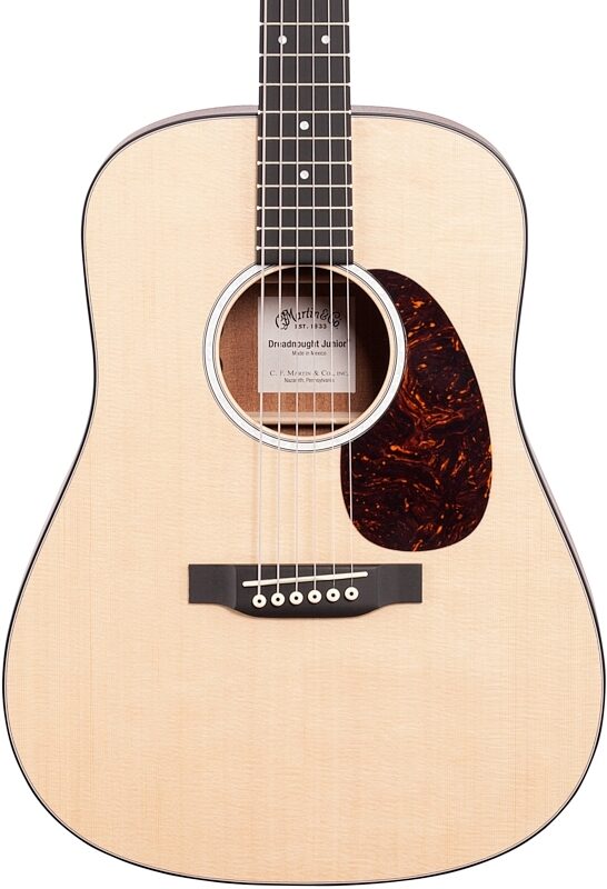 Martin D Jr-10 Acoustic-Electric Guitar (with Gig Bag), Natural, Sitka Spruce, Body Straight Front