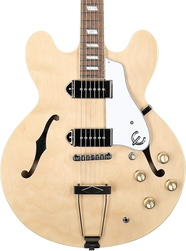 Epiphone Casino Archtop Hollowbody Electric Guitar (with Gig Bag), Natural, Body Straight Front