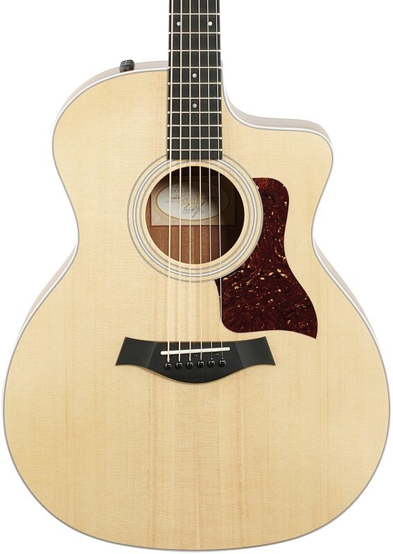 Taylor 214ce Koa Acoustic-Electric Guitar (with Gig Bag), Natural, Body Straight Front