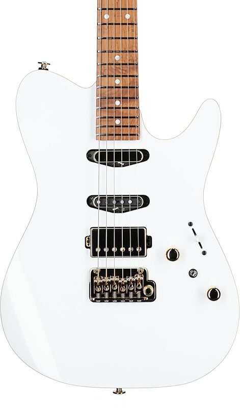 Ibanez LB1 Lari Basilio Electric Guitar (with Case), White, Body Straight Front