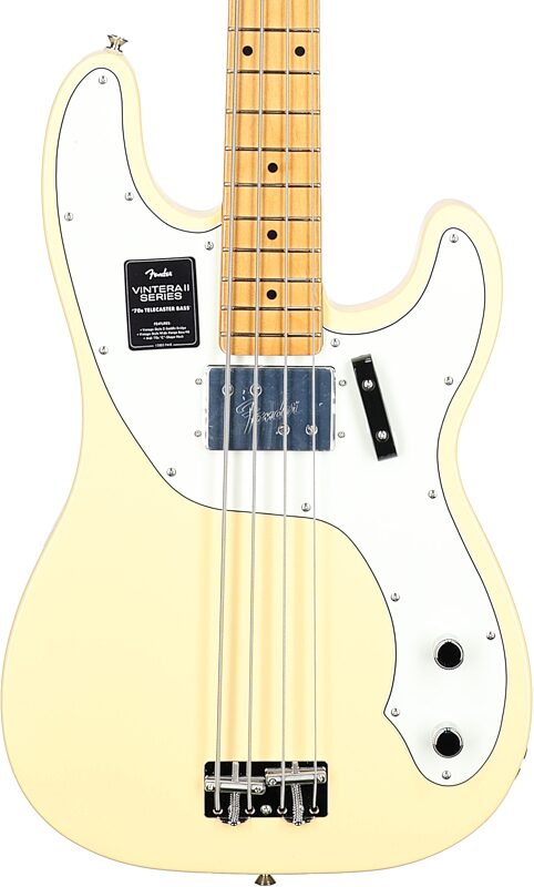 Fender Vintera II '70s Telecaster Electric Bass, Maple Fingerboard (with Gig Bag), Vintage White, Body Straight Front