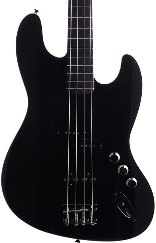 Fender Aerodyne Jazz Electric Bass, Black, Body Straight Front