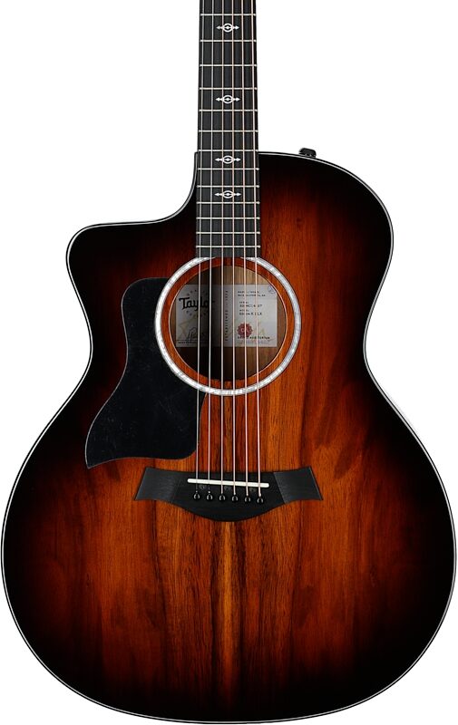 Taylor 224ce-K DLX Grand Auditorium Acoustic-Electric Guitar, Left-Handed (with Case), Shaded Edgeburst, Body Straight Front