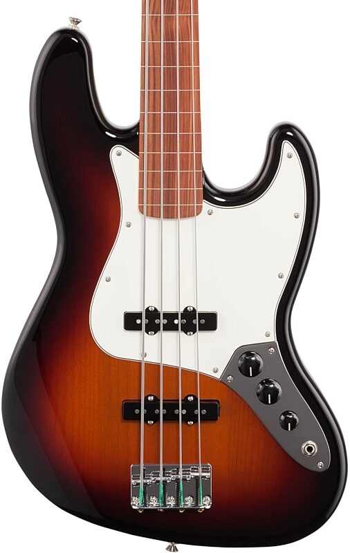 Fender Player Jazz Bass Fretless Pau Ferro, 3-Color Sunburst, Body Straight Front