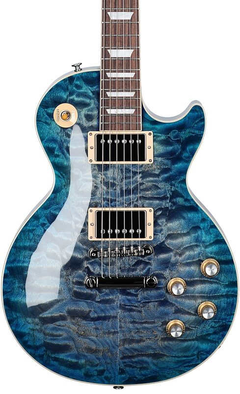 Gibson Exclusive Les Paul Standard 60s AAA Electric Guitar, Quilted Ocean Water, Body Straight Front