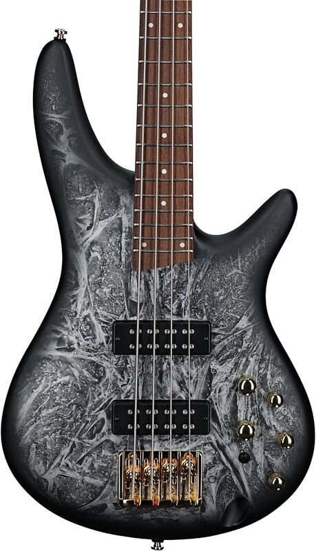 Ibanez SR300EDX Electric Bass Guitar, Black Ice Frozen Matte, Body Straight Front