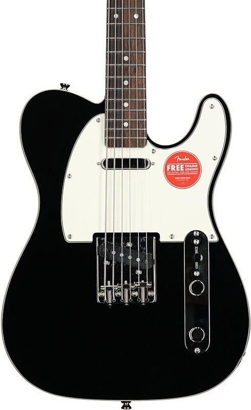 Squier Classic Vibe Baritone Custom Telecaster Electric Guitar, with Laurel Fingerboard, Black, Body Straight Front