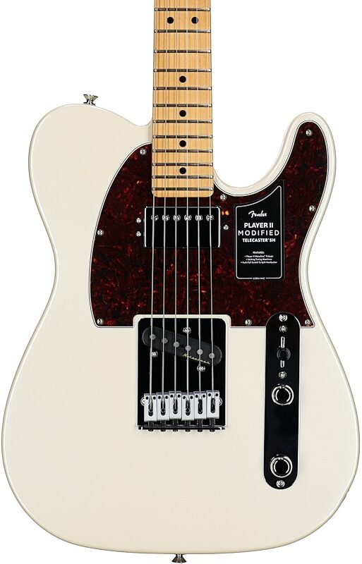 Fender Player II Modified Telecaster SH Electric Guitar, Maple Fingerboard (with Gig Bag), Olympic Pearl, Body Straight Front