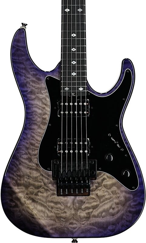 Kramer Volante Quilt HHFR Electric Guitar (with Gig Bag), Ultraviolet Burst, Body Straight Front