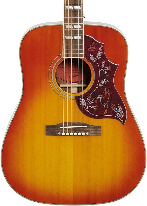 Epiphone Hummingbird Acoustic-Electric Guitar, Aged Cherry Sunburst, Body Straight Front