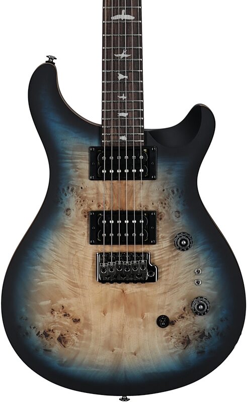 PRS Paul Reed Smith SE Custom 24-08 Electric Guitar, Burl Lake Blue Midnight Burst, Body Straight Front
