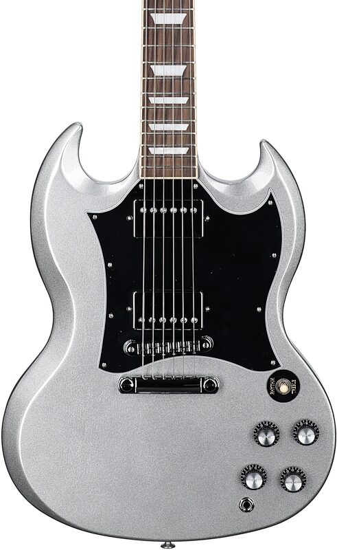 Gibson SG Standard Custom Color Electric Guitar (with Soft Case), Silver Mist, Body Straight Front