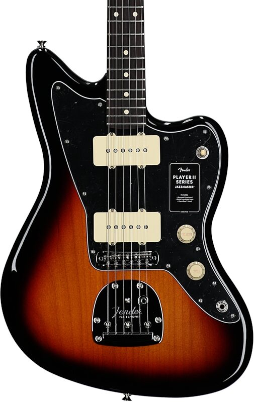 Fender Player II Jazzmaster Electric Guitar, with Rosewood Fingerboard, 3-Color Sunburst, Body Straight Front