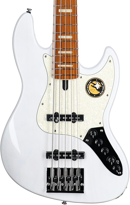 Sire Marcus Miller V8 Electric Bass, 5-String (with Gig Bag), White Blonde, Body Straight Front