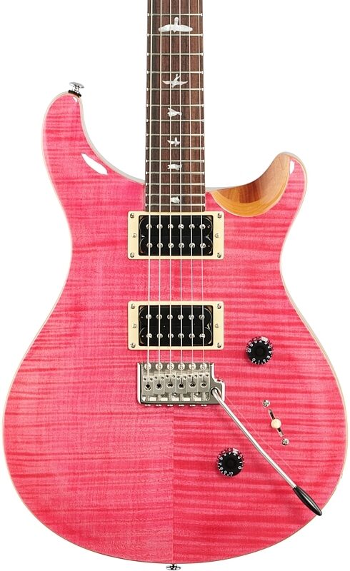PRS Paul Reed Smith SE Custom 24 Electric Guitar (with Gig Bag), Bonnie Pink, Body Straight Front