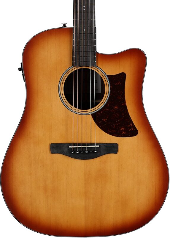 Ibanez AAD50CE Artwood Advanced Acoustic-Electric Guitar, Light Brown Sunburst, Body Straight Front