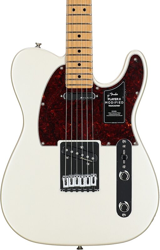 Fender Player II Modified Telecaster Electric Guitar, Maple Fingerboard, Olympic Pearl, Body Straight Front