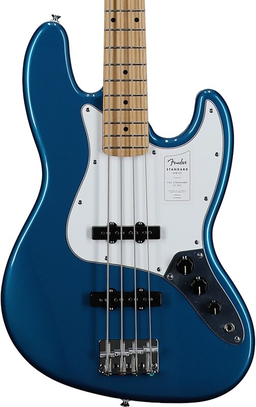 Fender Standard Jazz Bass Guitar, Maple Fingerboard, Aqua Marine Metallic, Body Straight Front
