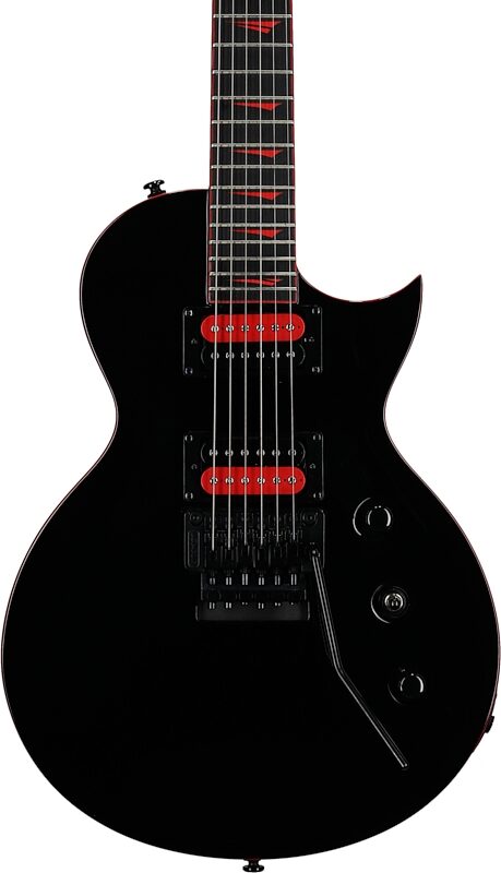 Kramer Assault 220FR Electric Guitar, Black with Red Bind, Body Straight Front