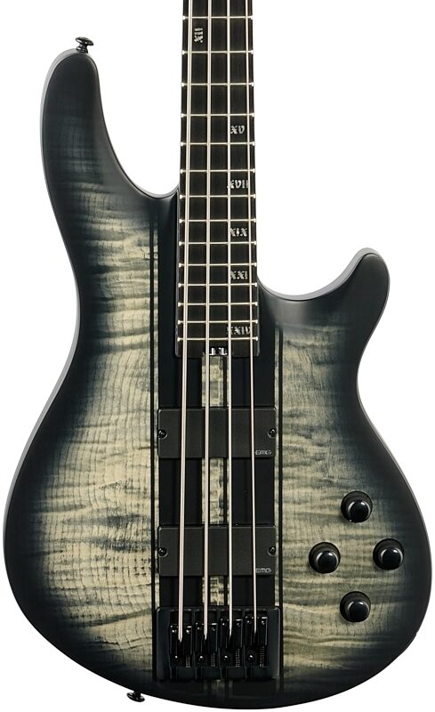 Schecter C-4 GT Electric Bass, Satin Charcoal Burst, Body Straight Front