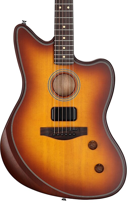 Fender Acoustasonic Standard Jazzmaster Acoustic-Electric Guitar, Honey Burst, Body Straight Front
