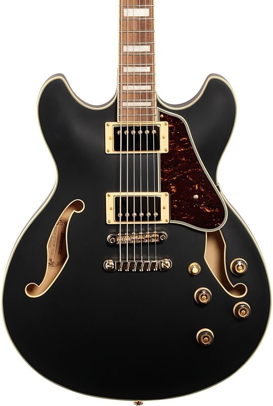 Ibanez AS73G Artcore Semi-Hollowbody Electric Guitar, Black Flat, Body Straight Front