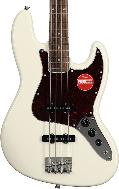 Squier Limited Edition Classic Vibe Mid-60s Jazz Electric Bass, Olympic White, Body Straight Front