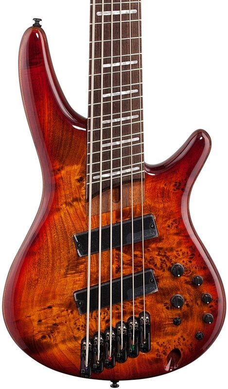 Ibanez SRMS806 Bass Workshop Multi-Scale Electric Bass, 6-String, Brown Topaz, Body Straight Front