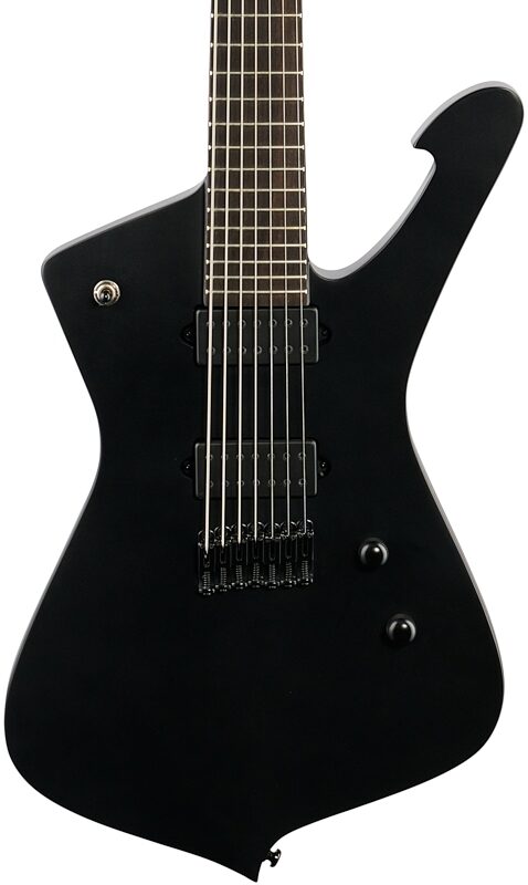 Ibanez ICTB721 Iron Label Iceman Electric Guitar (with Gig Bag), Black Flat, Body Straight Front