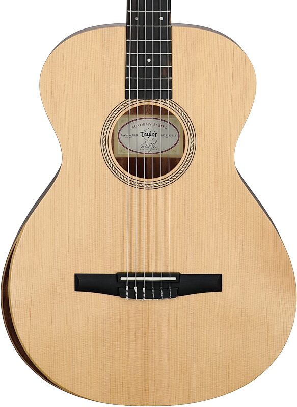 Taylor Academy 12-N Grand Concert Classical Acoustic Guitar (with Gig Bag), Natural, with Gig Bag, Body Straight Front