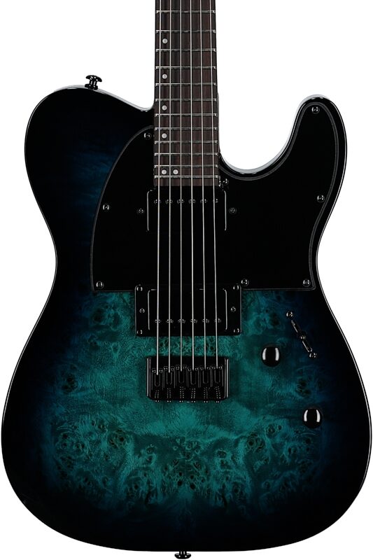 ESP LTD TE-200DX Electric Guitar, Blue Burst, Body Straight Front