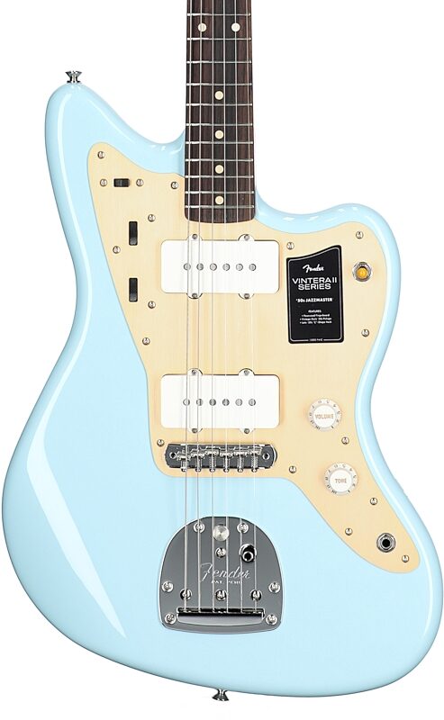 Fender Vintera II '50s Jazzmaster Electric Guitar, Rosewood Fingerboard (with Gig Bag), Sonic Blue, Body Straight Front