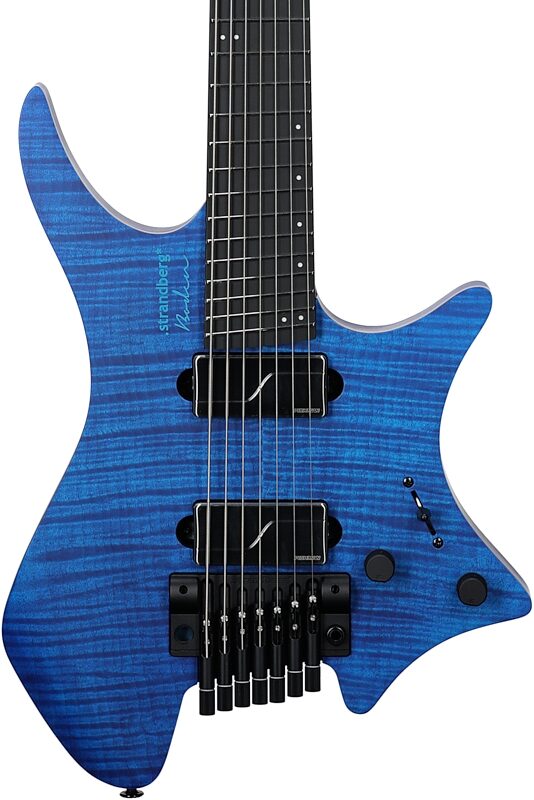 Strandberg Boden Prog NX 7 Electric Guitar, 7-String (with Gig Bag), Deep Blue, Body Straight Front