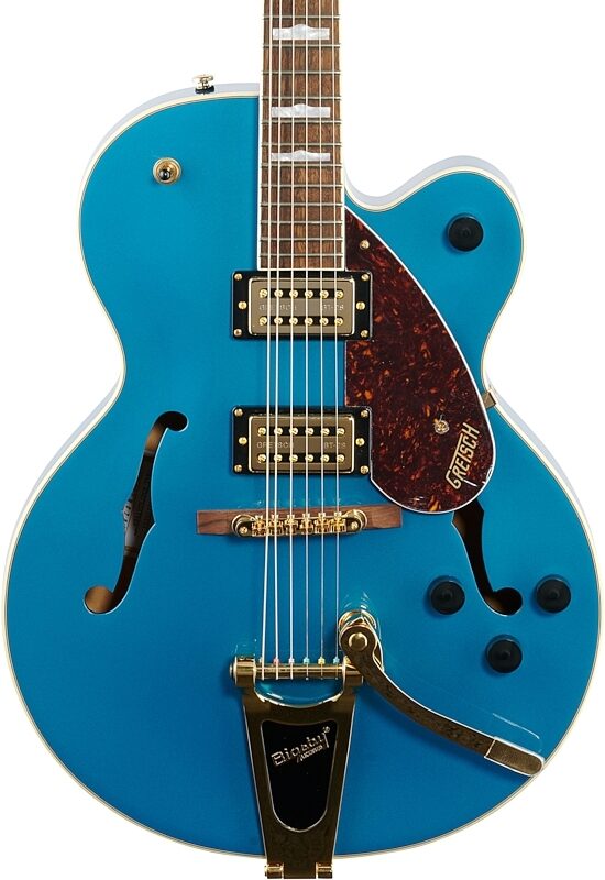 Gretsch G2410TG Streamliner Hollowbody Single-Cut Electric Guitar, Ocean Turquoise, Body Straight Front