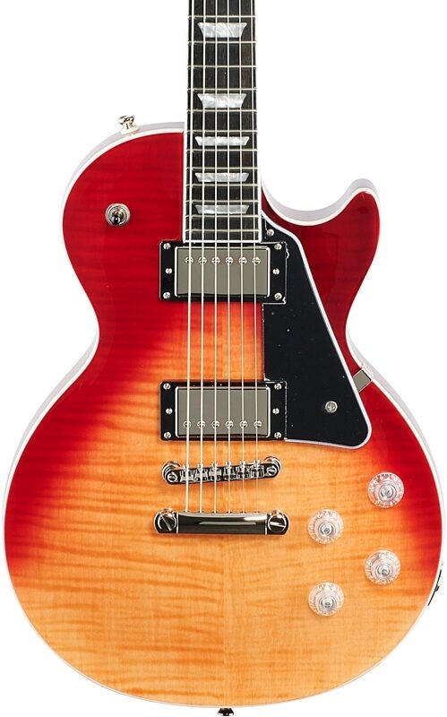 Epiphone Les Paul Modern Figured Electric Guitar, Magma Orange Fade, Blemished, Body Straight Front