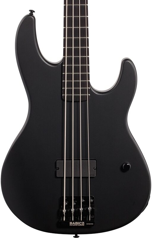 ESP LTD AP4 Black Metal Electric Bass, Black Satin, Body Straight Front