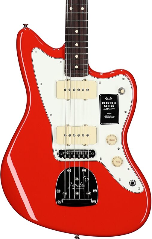 Fender Player II Jazzmaster Electric Guitar, with Rosewood Fingerboard, Coral Red, Body Straight Front