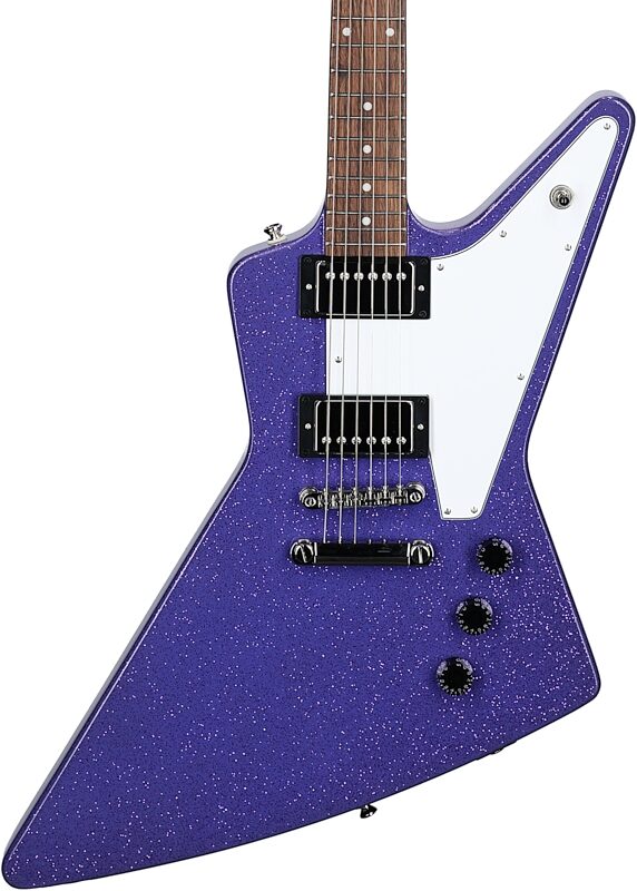 Epiphone Exclusive Explorer Electric Guitar, Purple Sparkle, Body Straight Front