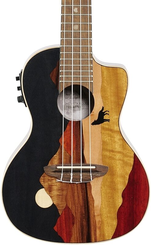 Luna Vista Wolf Concert Acoustic-Electric Ukulele (with Gig Bag), New, Body Straight Front